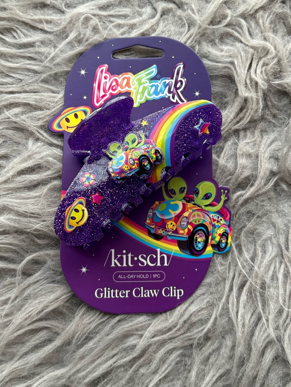 Kitsch x Lisa Frank glitter claw clip NWT